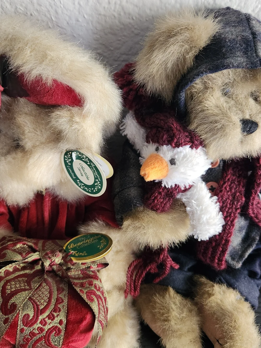 Bearington Collectabke Series Virginia and Jack & Frost Holiday Bears 14in NWT